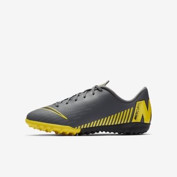 Nike Jr. MercurialX Vapor XII Academy - Fodboldstøvler - MørkeGrå/Gul/Sort | DK-79916